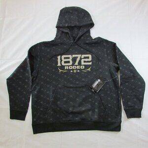 Hooey Men's XXL 1872 Rodeo Hooded Pullover Sweatshirt Hoodie Black